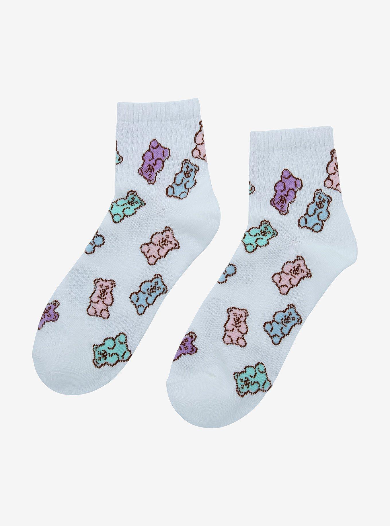 Pastel Candy Bears Ankle Socks, , alternate
