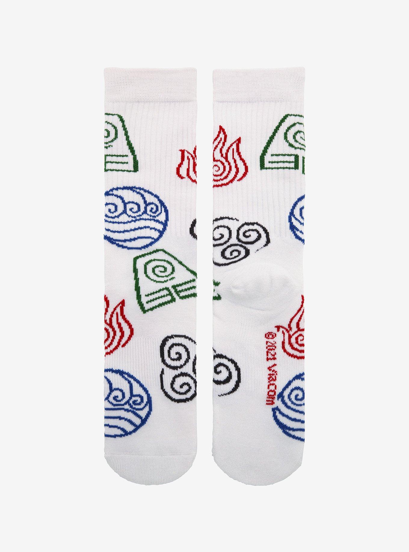 Avatar: The Last Airbender Element Symbols Crew Socks, , alternate