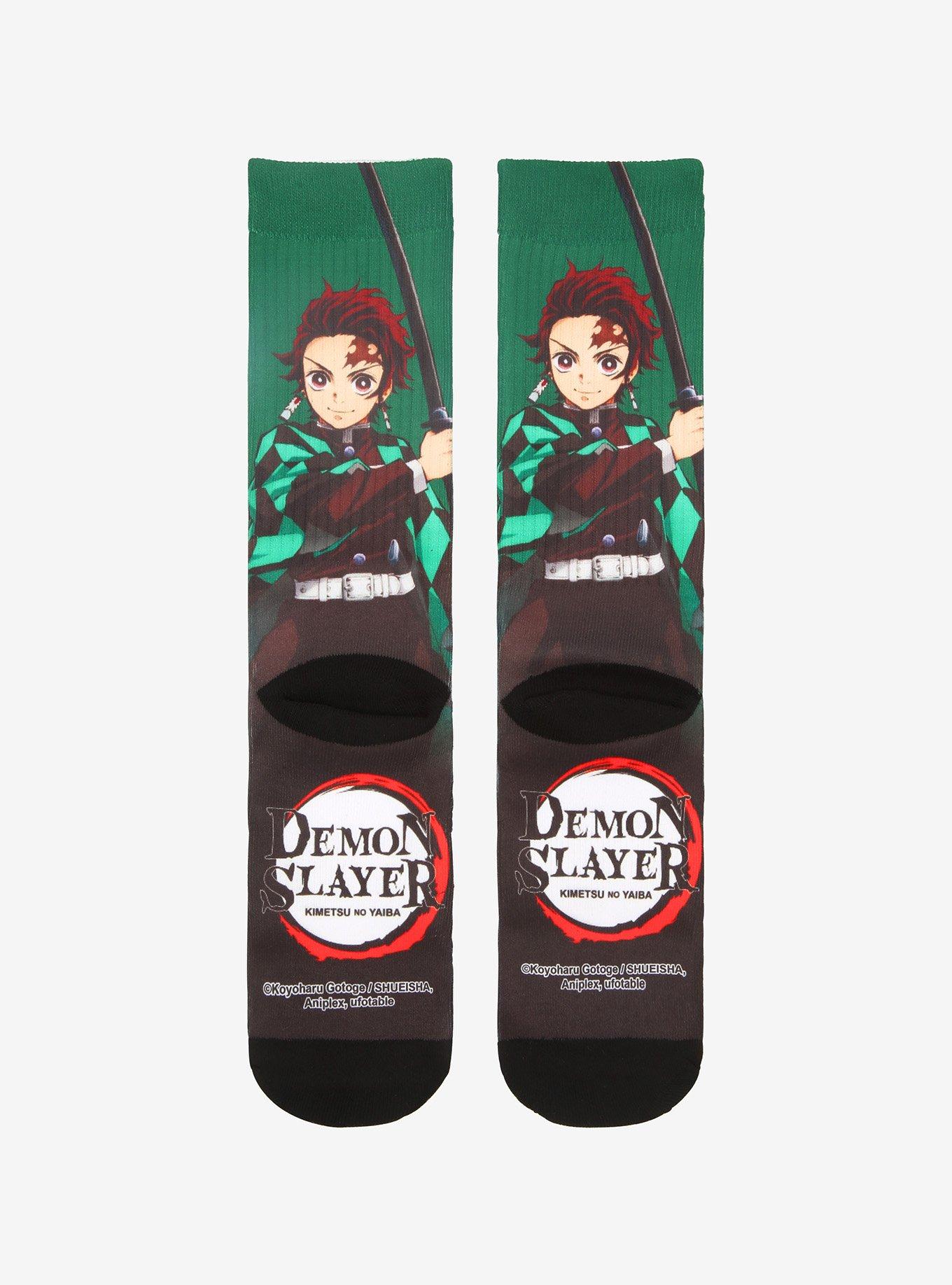 Demon Slayer: Kimetsu No Yaiba Tanjiro Kamado Crew Socks, , alternate