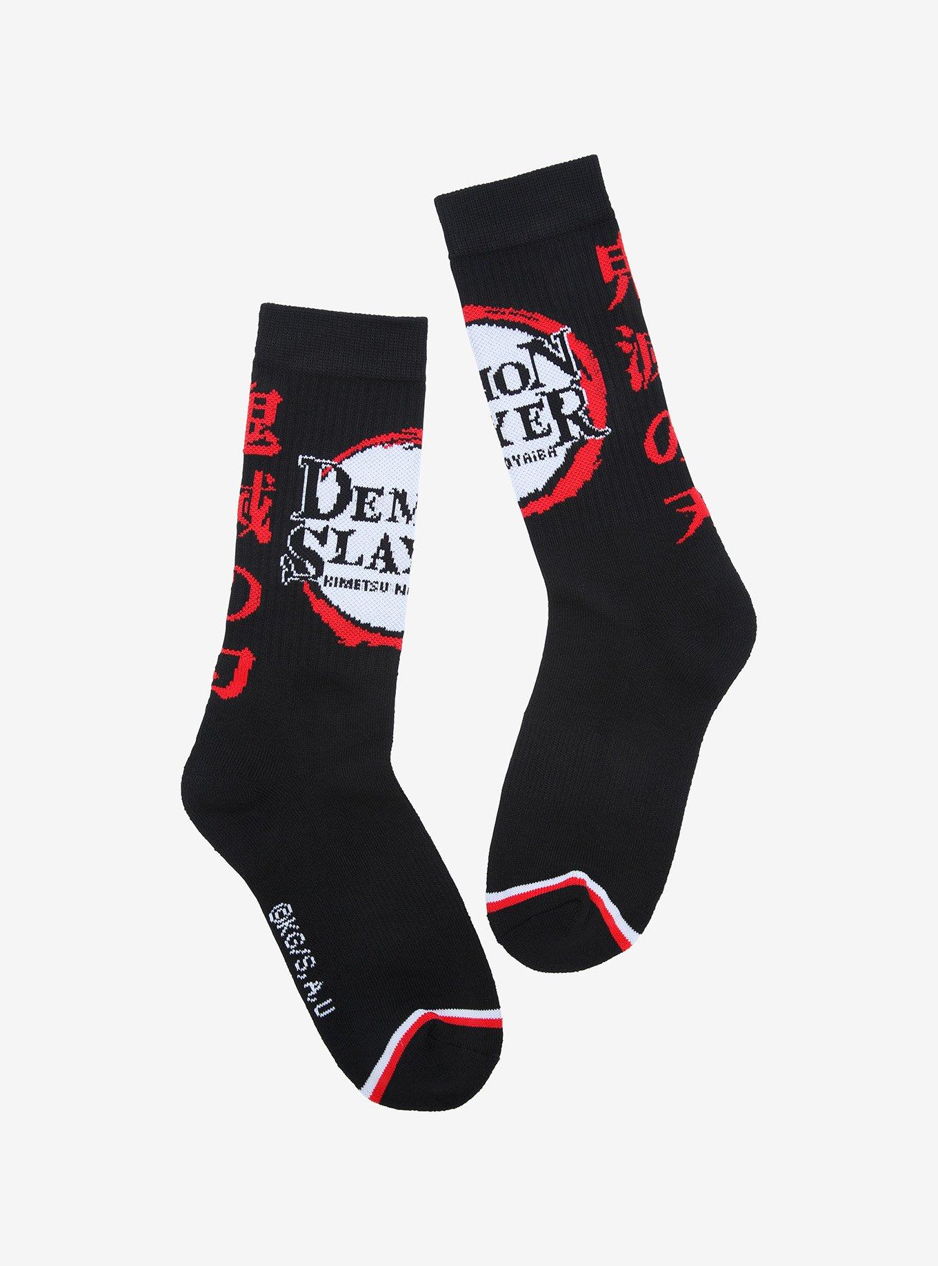 Demon Slayer: Kimetsu No Yaiba Logo Crew Socks, , alternate