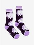 Coraline Purple Faces Crew Socks, , alternate