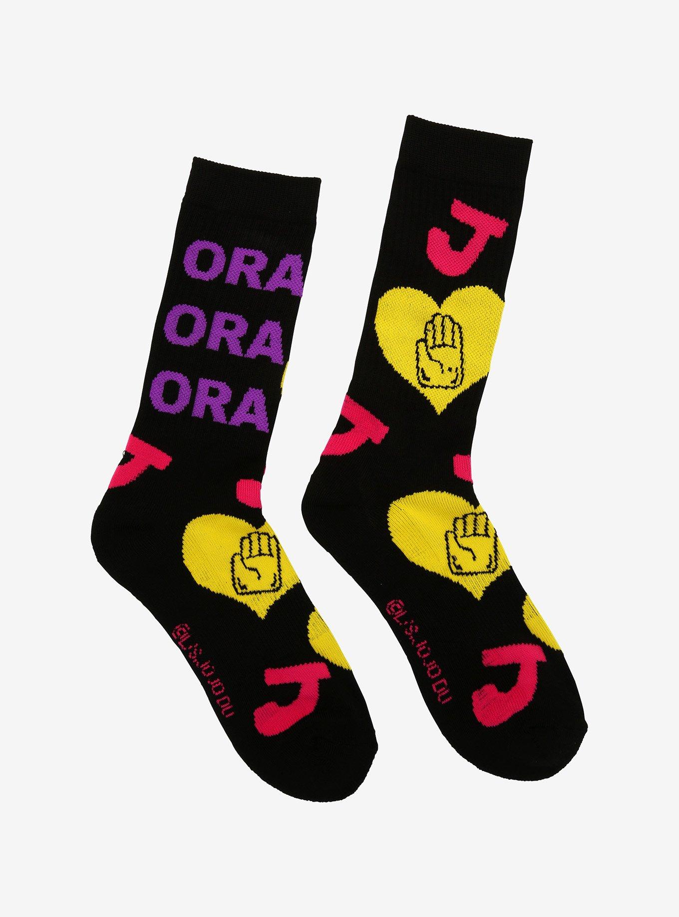 JoJo's Bizarre Adventure Jotaro ORA ORA Crew Socks, , alternate