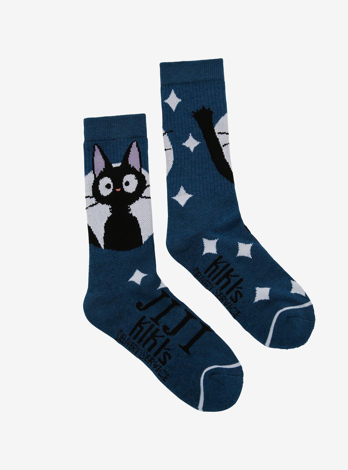 Studio Ghibli Kiki's Delivery Service Jiji Circle Crew Socks, , alternate