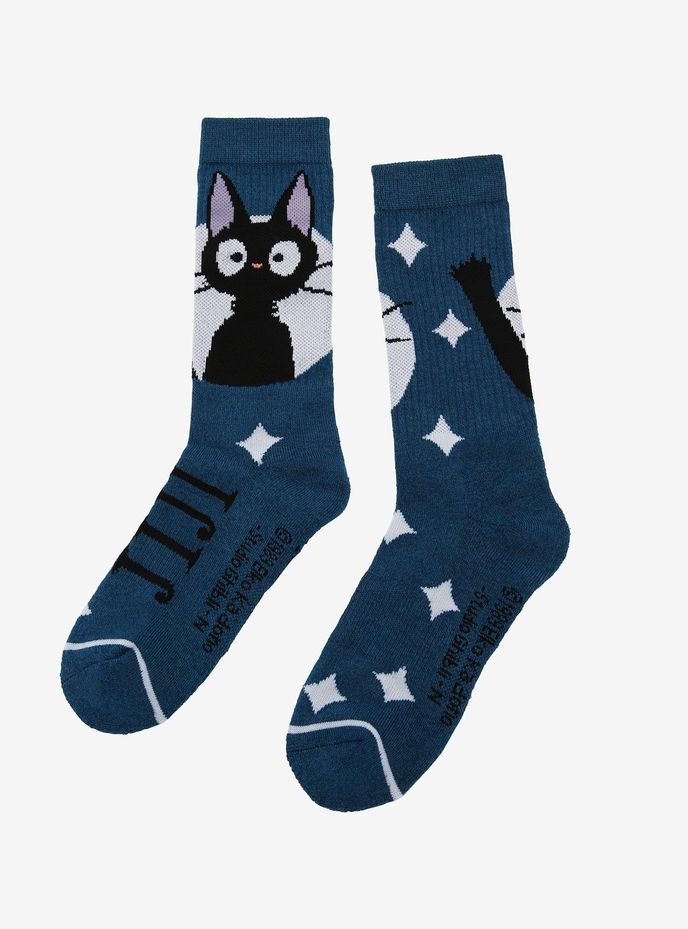 Studio Ghibli Kiki's Delivery Service Jiji Circle Crew Socks, , alternate