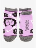 Coraline Button Purple No-Show Socks, , alternate