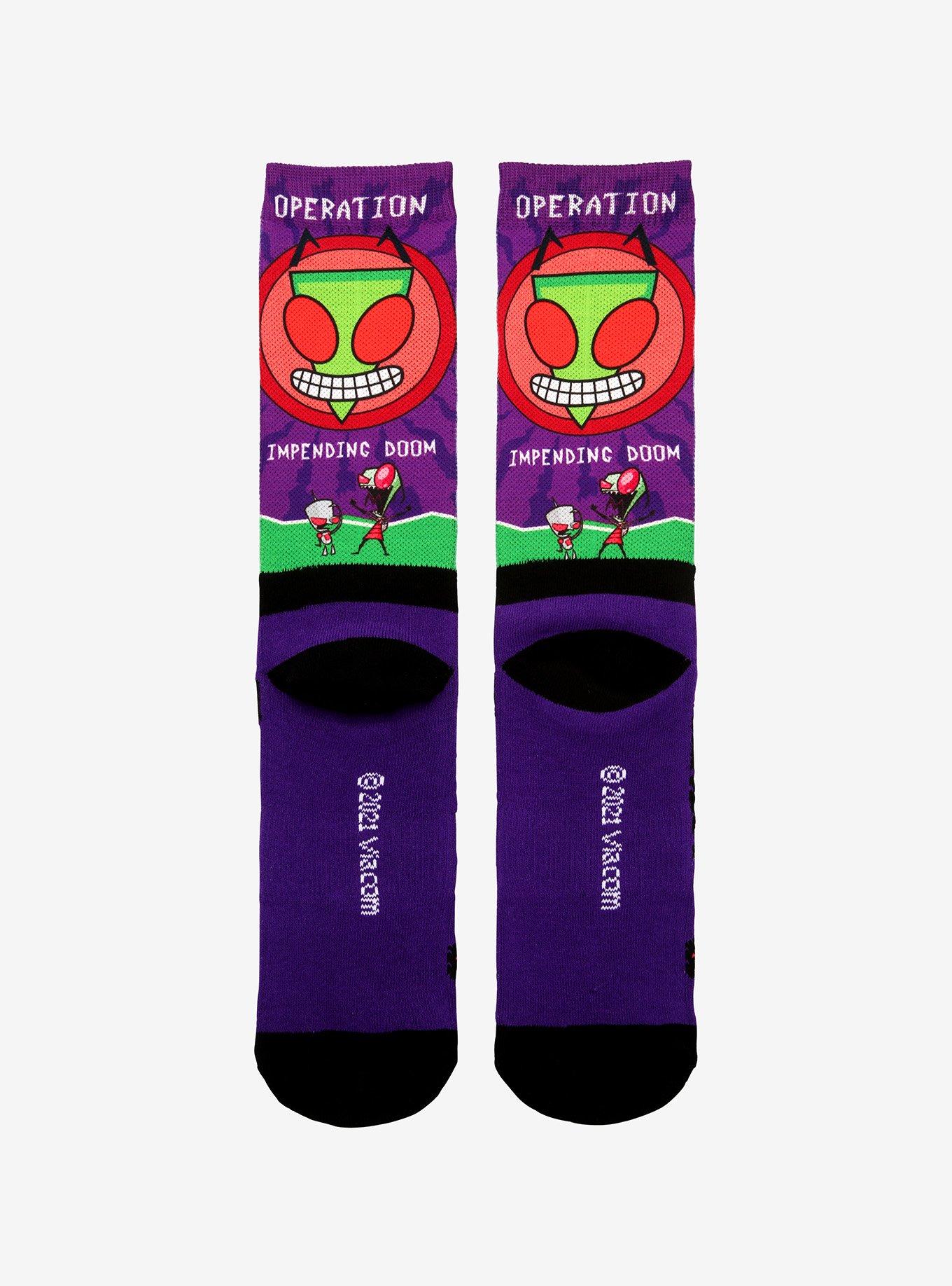 Invader Zim Operation Doom Crew Socks, , alternate