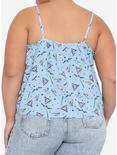 Harry Potter Deathly Hallows Floral Tie-Front Girls Woven Button-Up Tank Top Plus Size, MULTI, alternate