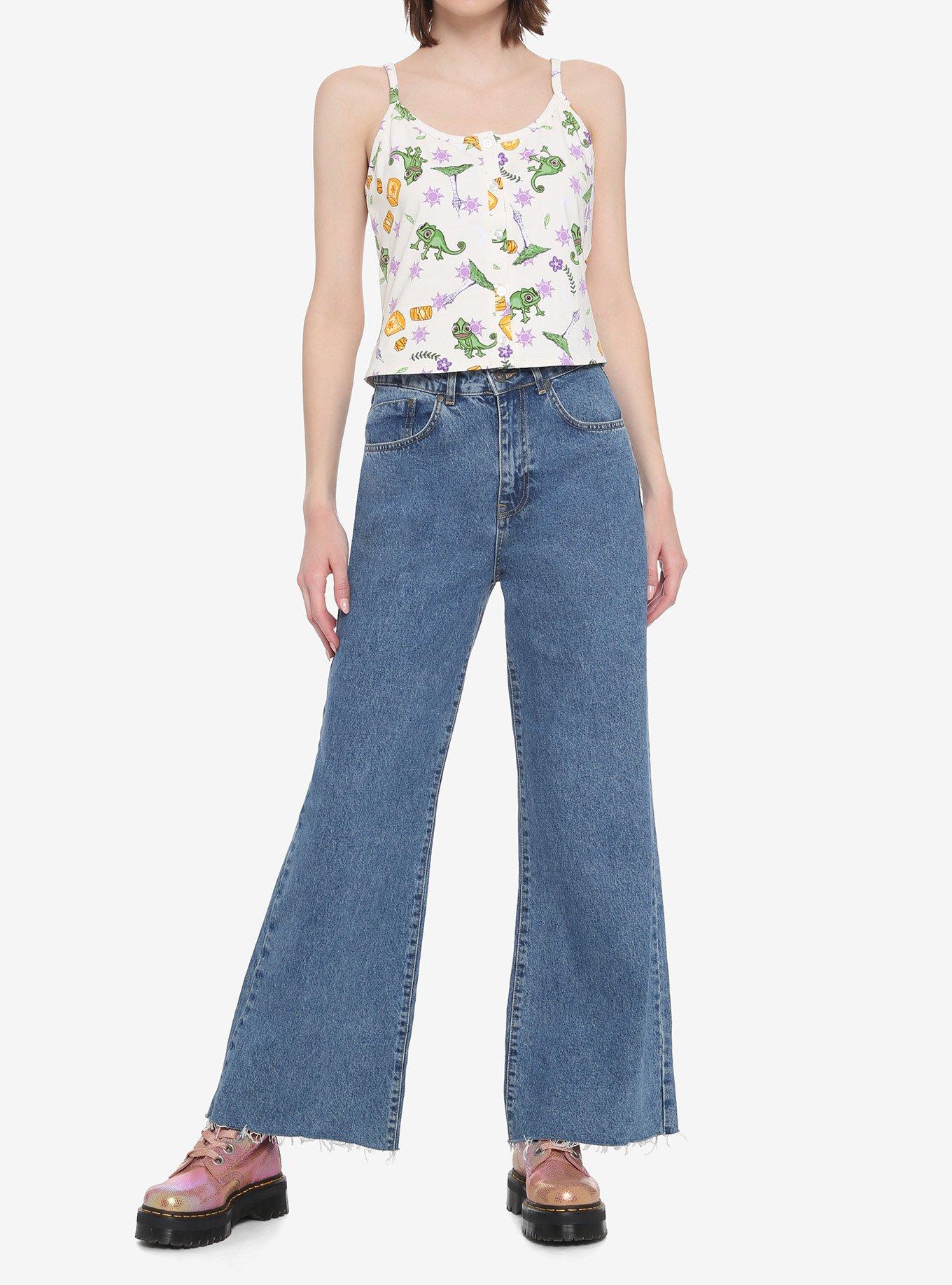 Disney Tangled Pascal Button-Front Girls Strappy Tank Top, MULTI, alternate