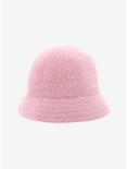 Fuzzy Pastel Pink Bucket Hat, , alternate