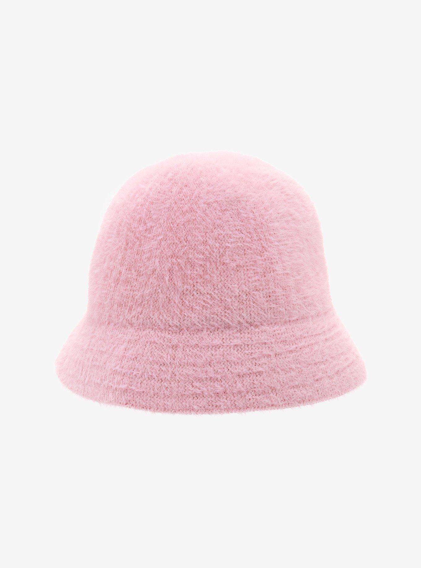 Fuzzy Pastel Pink Bucket Hat, , alternate
