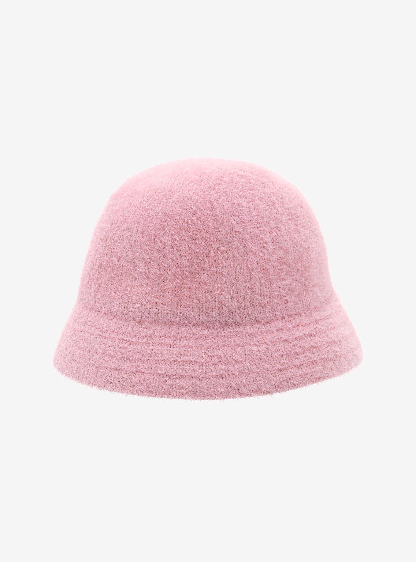 Fuzzy Pastel Pink Bucket Hat, , alternate