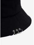 Hoop & Safety Pin Black Bucket Hat, , alternate