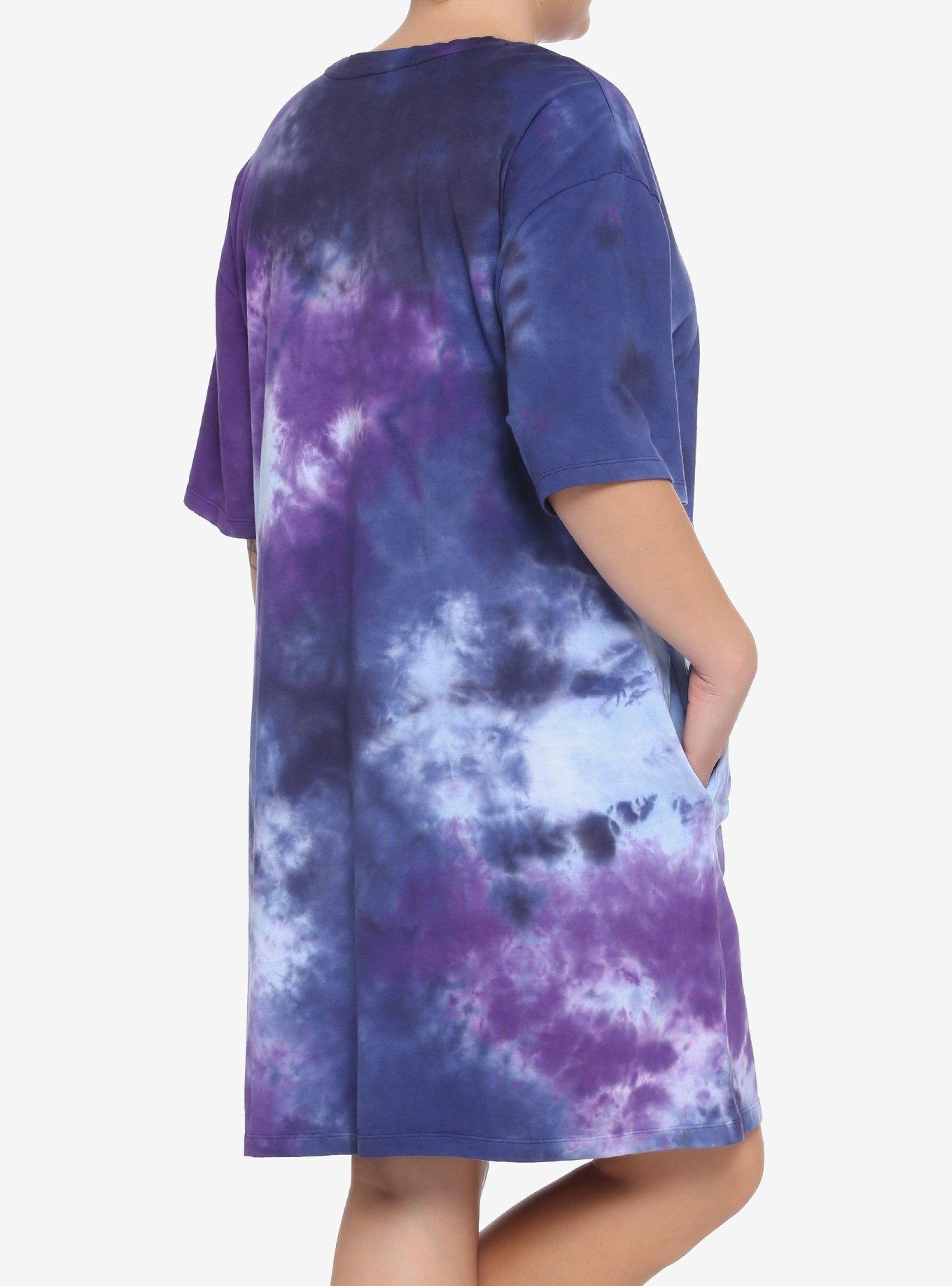 Disney Lilo & Stitch Cosmic Stitch Tie-Dye T-Shirt Dress Plus Size, MULTI, alternate