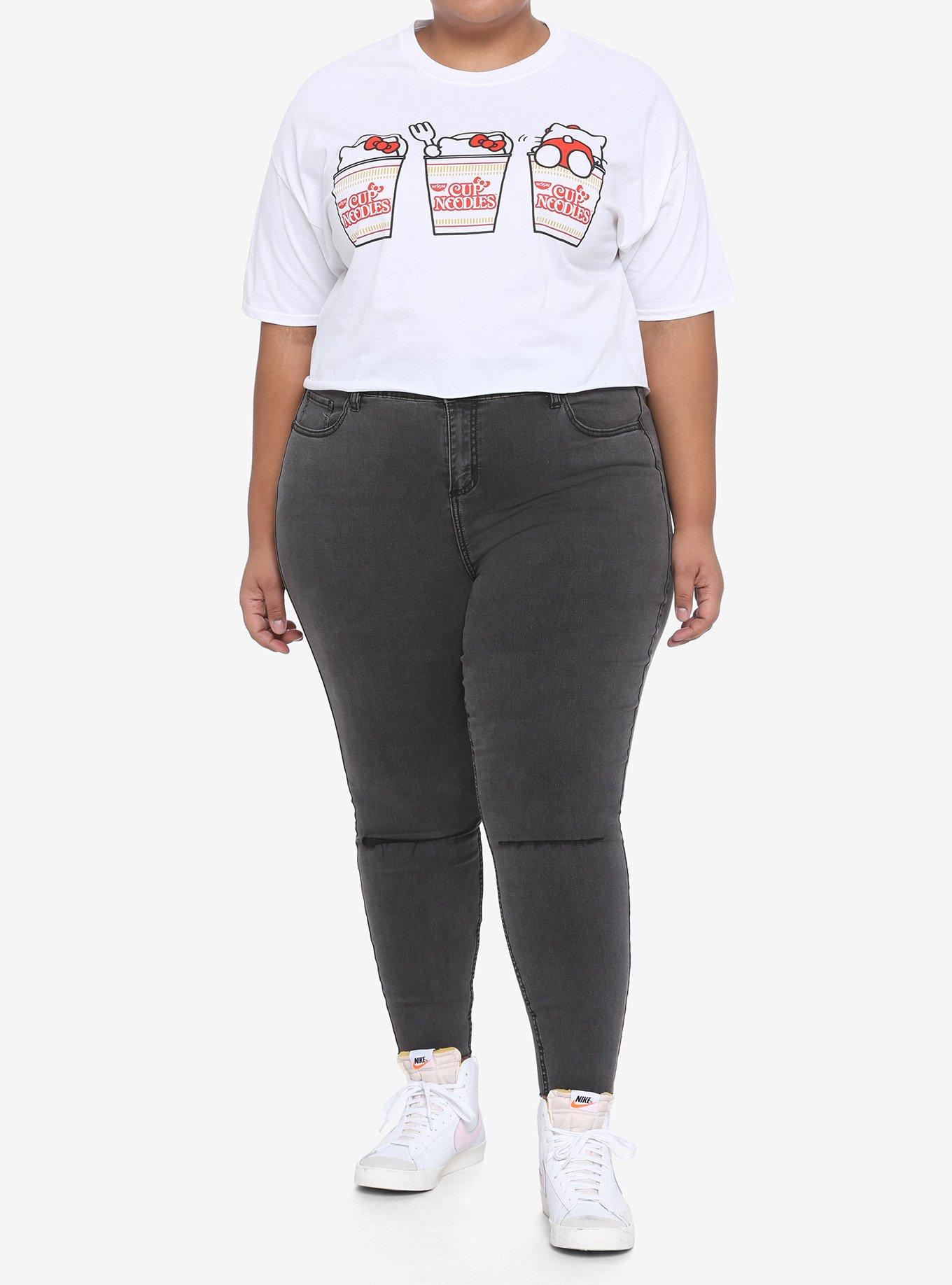 Nissin Cup Noodles X Hello Kitty Climbing Girls Crop T-Shirt Plus Size, MULTI, alternate