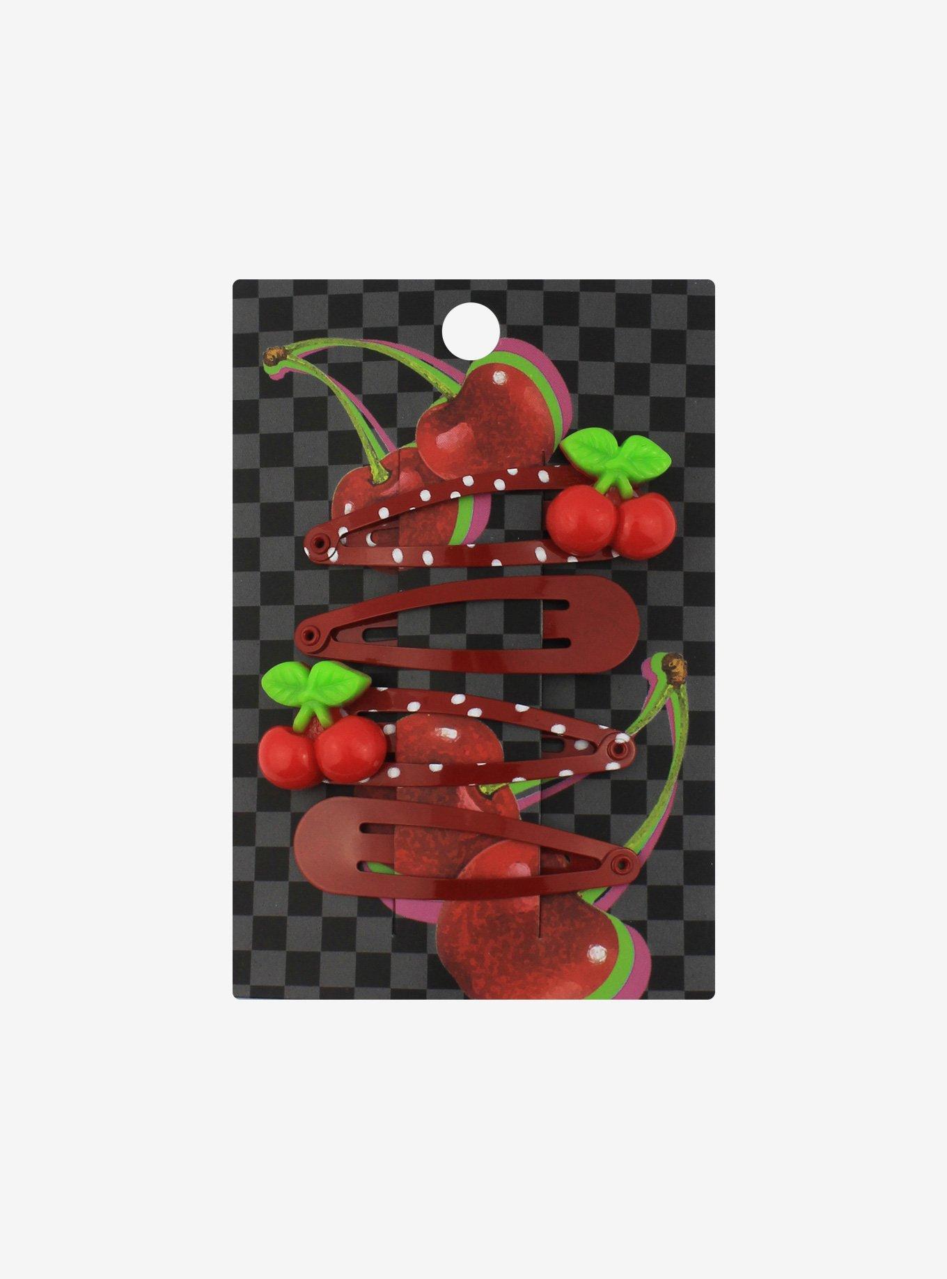 Cherry & polka Dot Hair Clip Set, , alternate