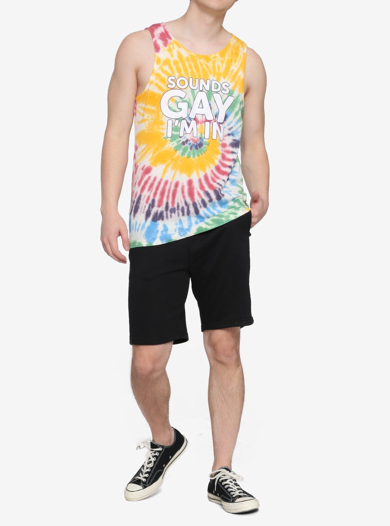 Sounds Gay I'm In Tie-Dye Tank Top, RAINBOW, alternate