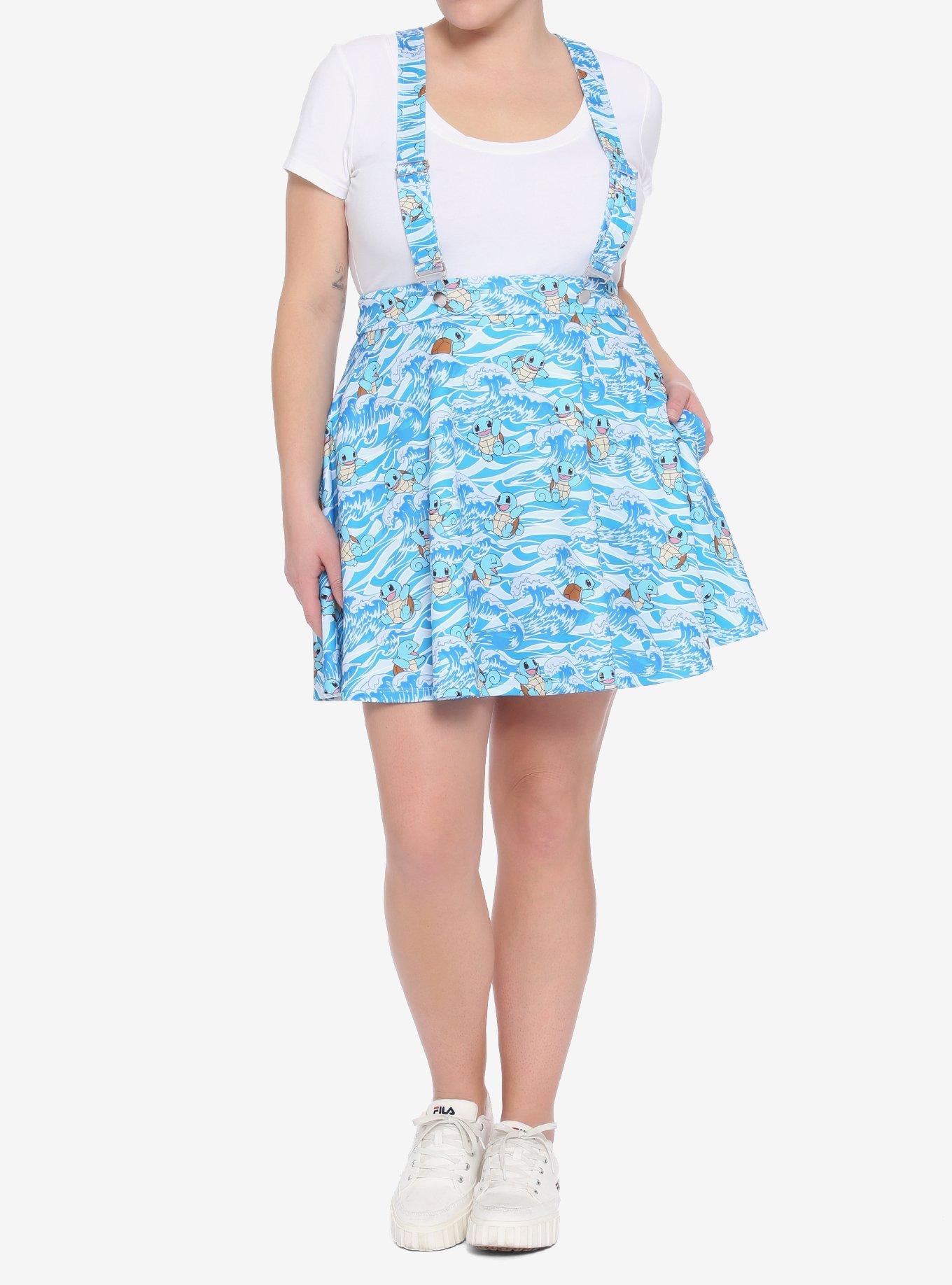 Pokemon Squirtle Wave Suspender Skirt Plus Size, BLUE, alternate