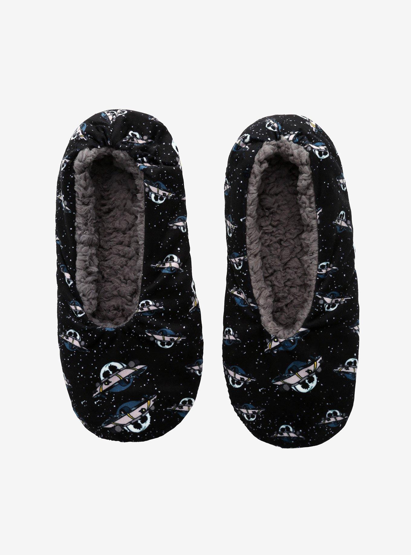 Rick And Morty Space Cozy Slippers, BLACK, alternate