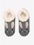 Grey Bunny Cozy Slippers, , alternate