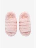 Pink Fuzzy Cozy Slide Slippers, , alternate