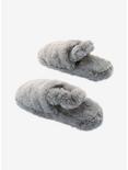 Grey Fuzzy Cozy Slide Slippers, , alternate
