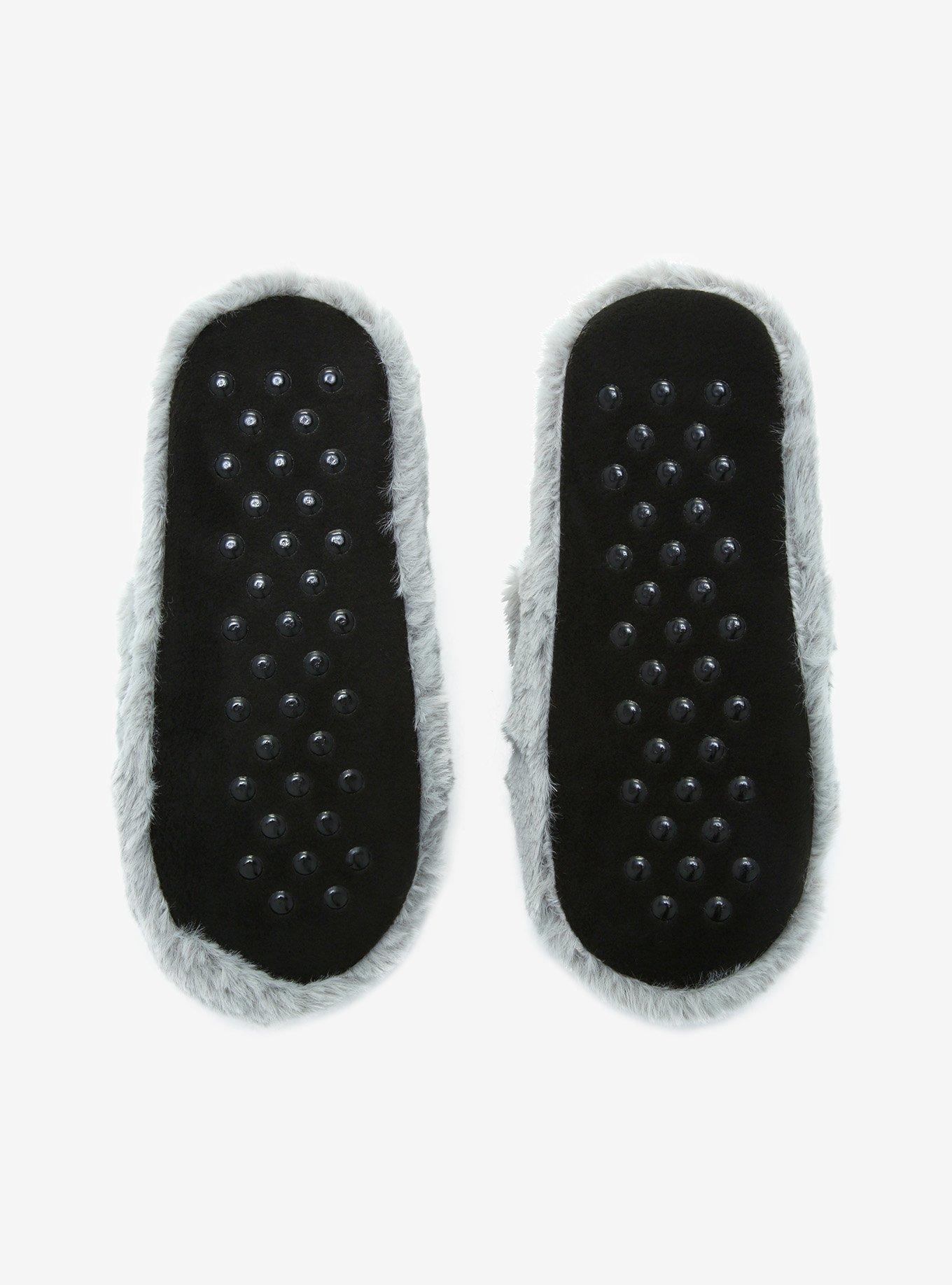 Grey Fuzzy Cozy Slide Slippers, , alternate