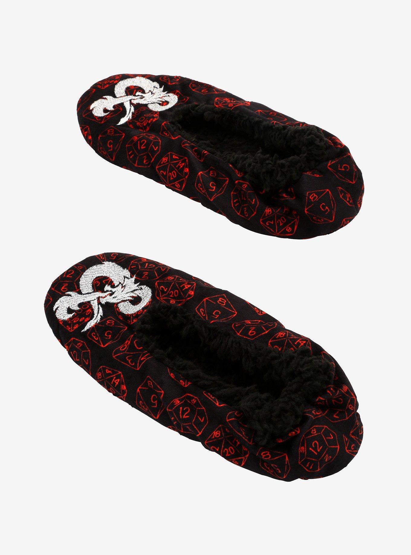 Dungeons & Dragons Dice Cozy Slippers, BLACK, alternate