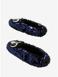 The Nightmare Before Christmas Jack & Sally Sequin Cozy Slippers, BLACK, alternate