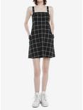 Black & White Buckle Strap Dress, PLAID - BLACK, alternate