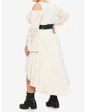 Ivory & Lace Cold Shoulder Hi-Low Dress Plus Size, , hi-res