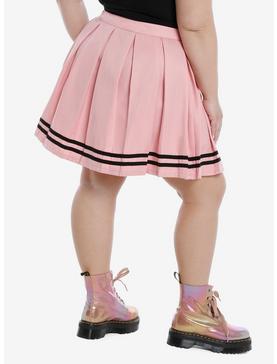 Pink & Black Pleated Cheer Skirt Plus Size, , hi-res