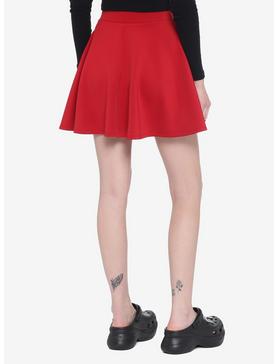 Red Lace-Up Skater Skirt, , hi-res