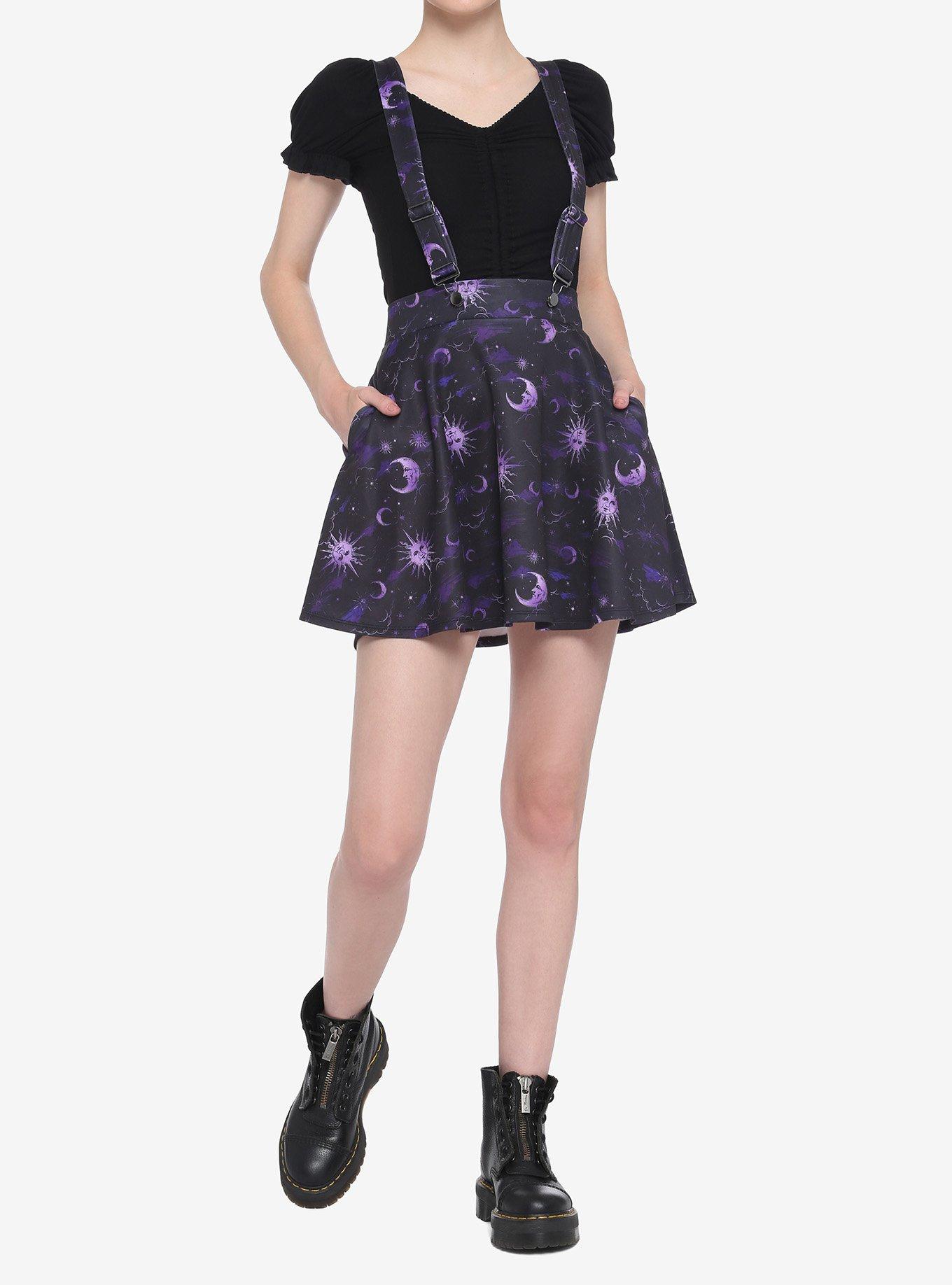 Purple Celestial Suspender Skirt, CELESTIAL, alternate