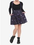 Purple Celestial Suspender Skirt Plus Size, CELESTIAL, alternate
