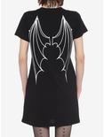 Bat Skeleton & Wings T-Shirt Dress, BLACK, alternate