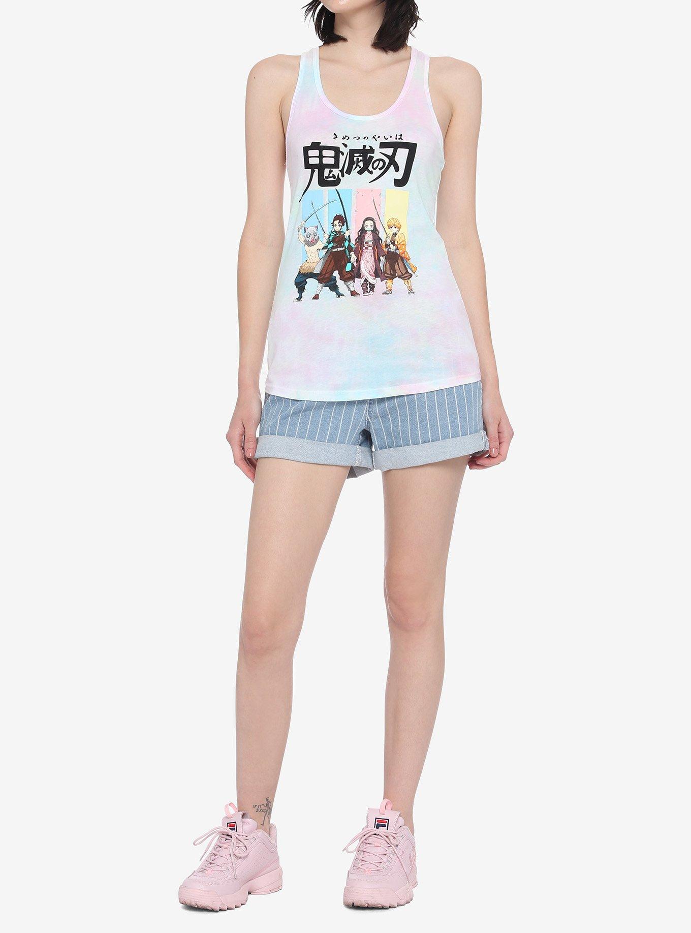 Demon Slayer: Kimetsu No Yaiba Panel Pastel Tie-Dye Girls Tank Top, , alternate