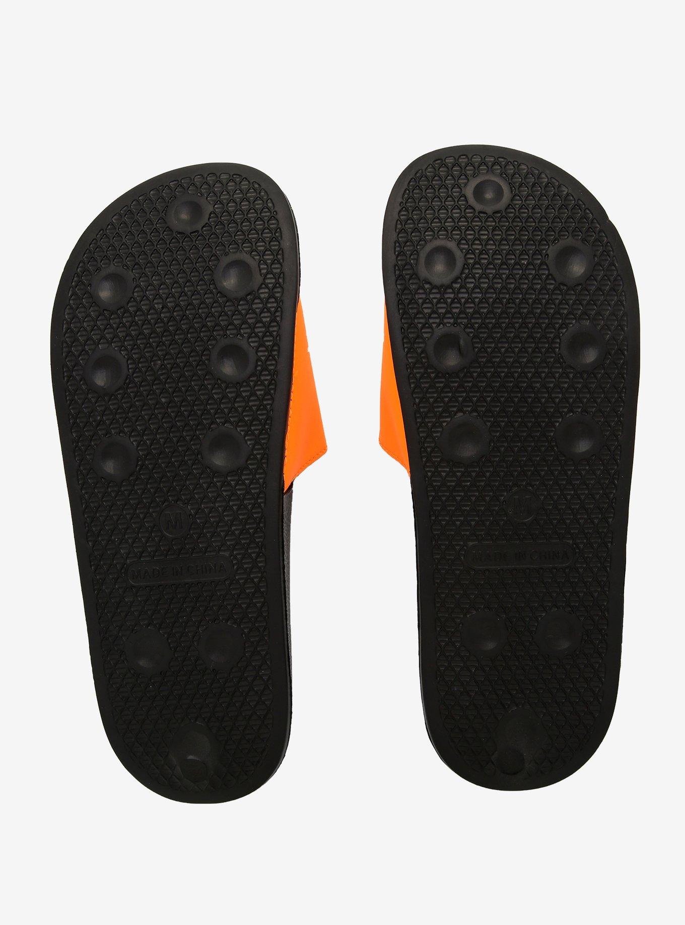 Naruto Shippuden Hidden Leaf Orange & Black Slide Sandals, MULTI, alternate