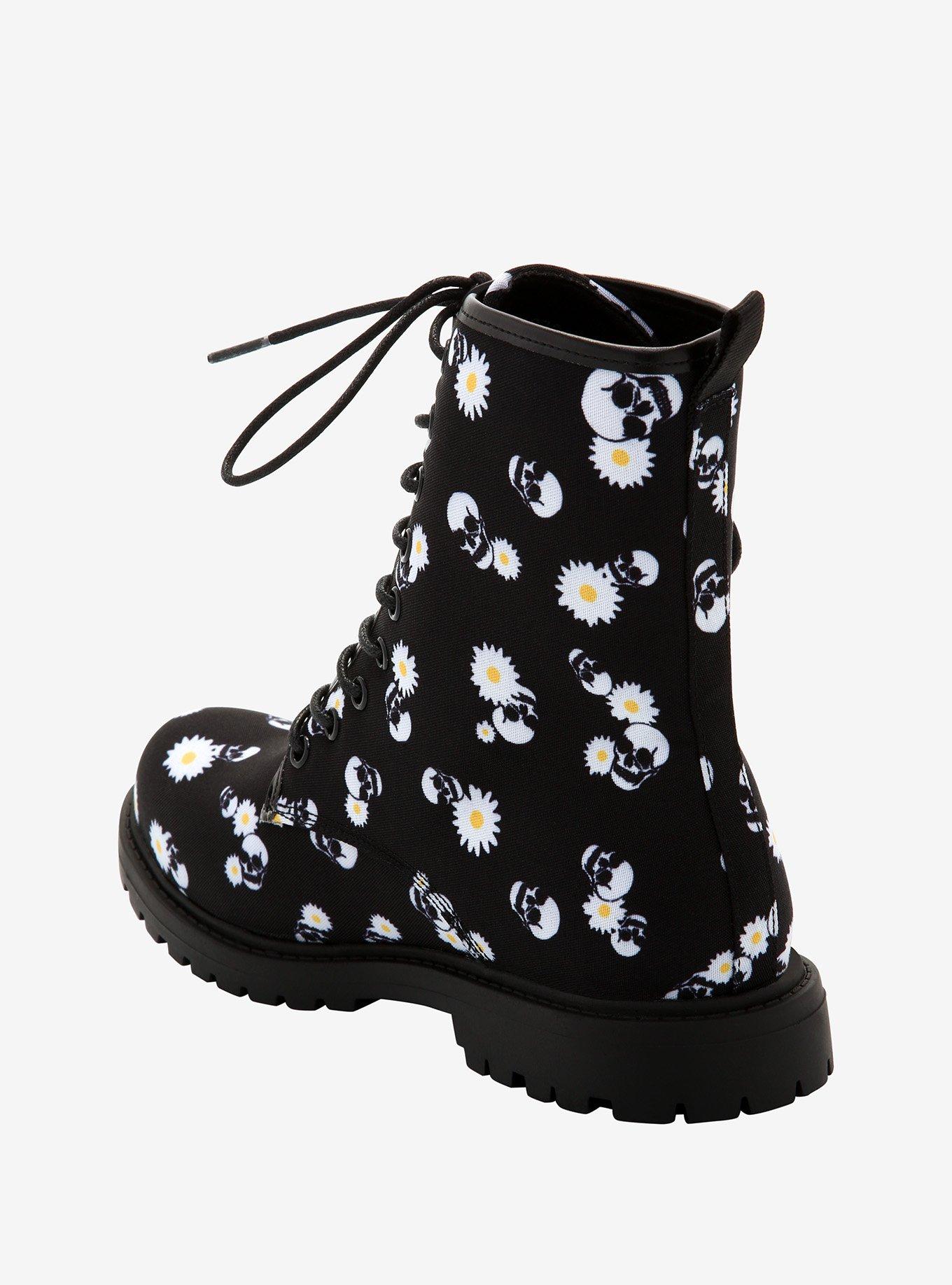 Daisy Skull Combat Boots, MULTI, alternate
