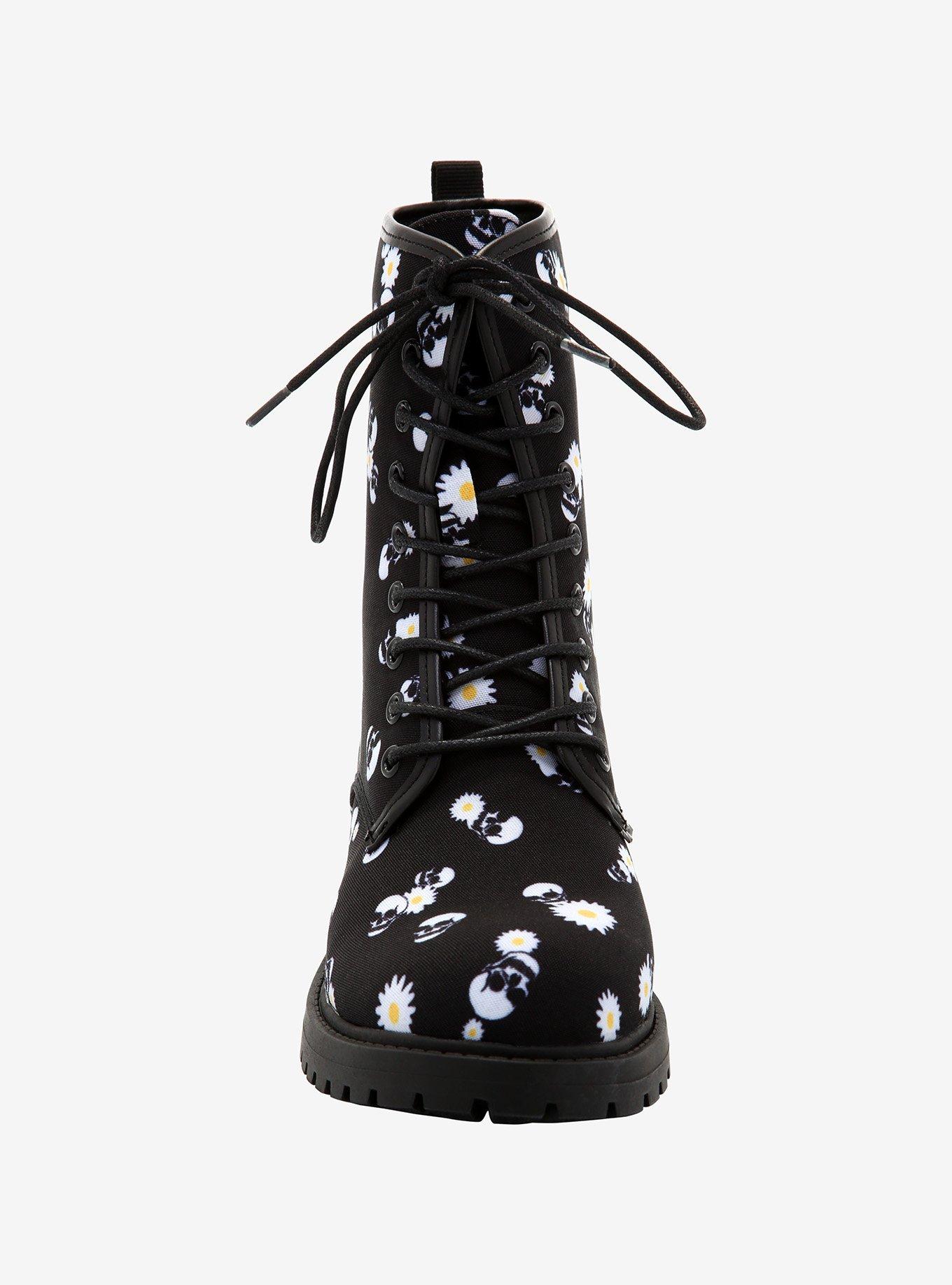 Daisy Skull Combat Boots, MULTI, alternate