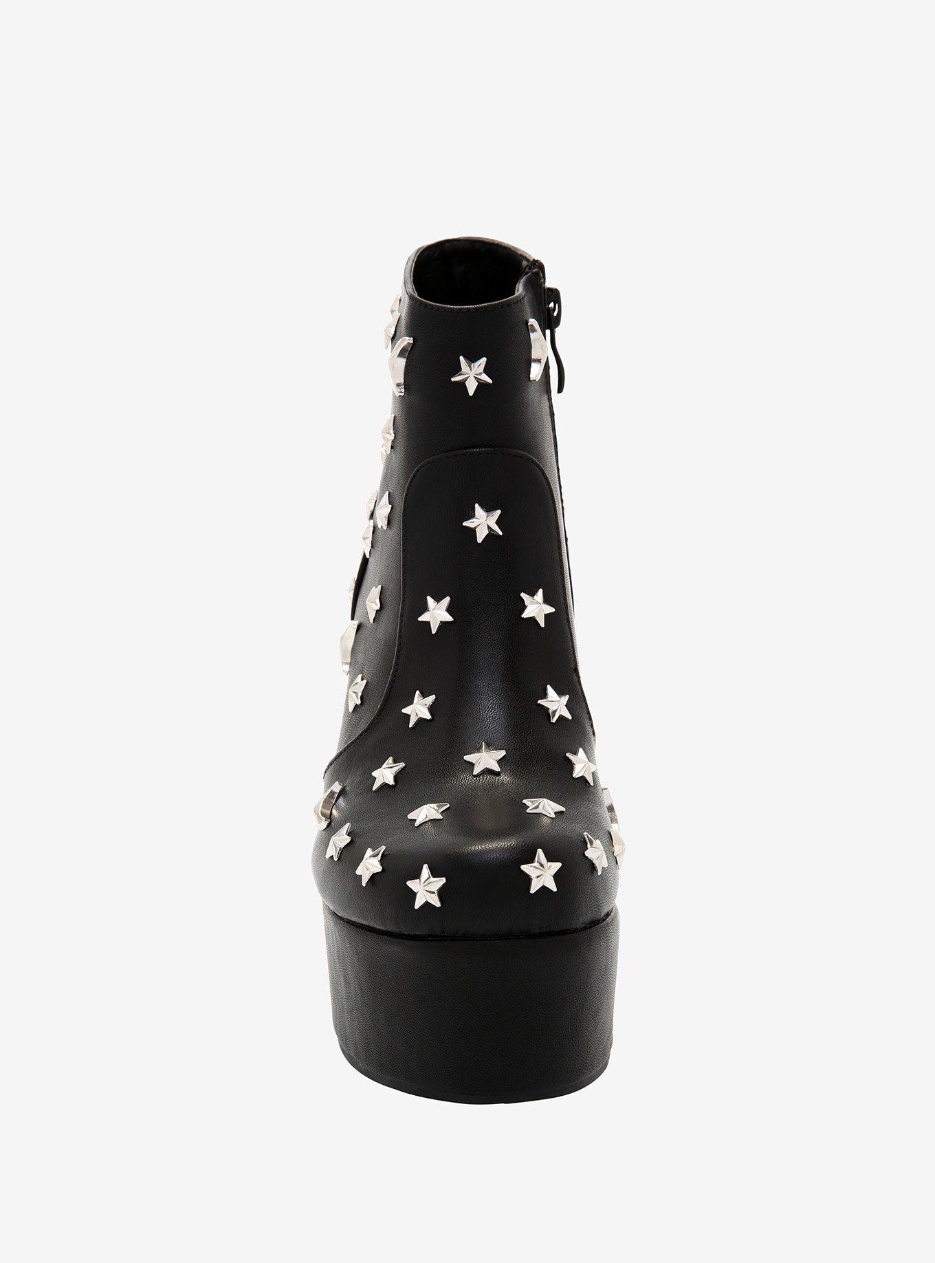 Star Moon Stud Platform Booties, MULTI, alternate