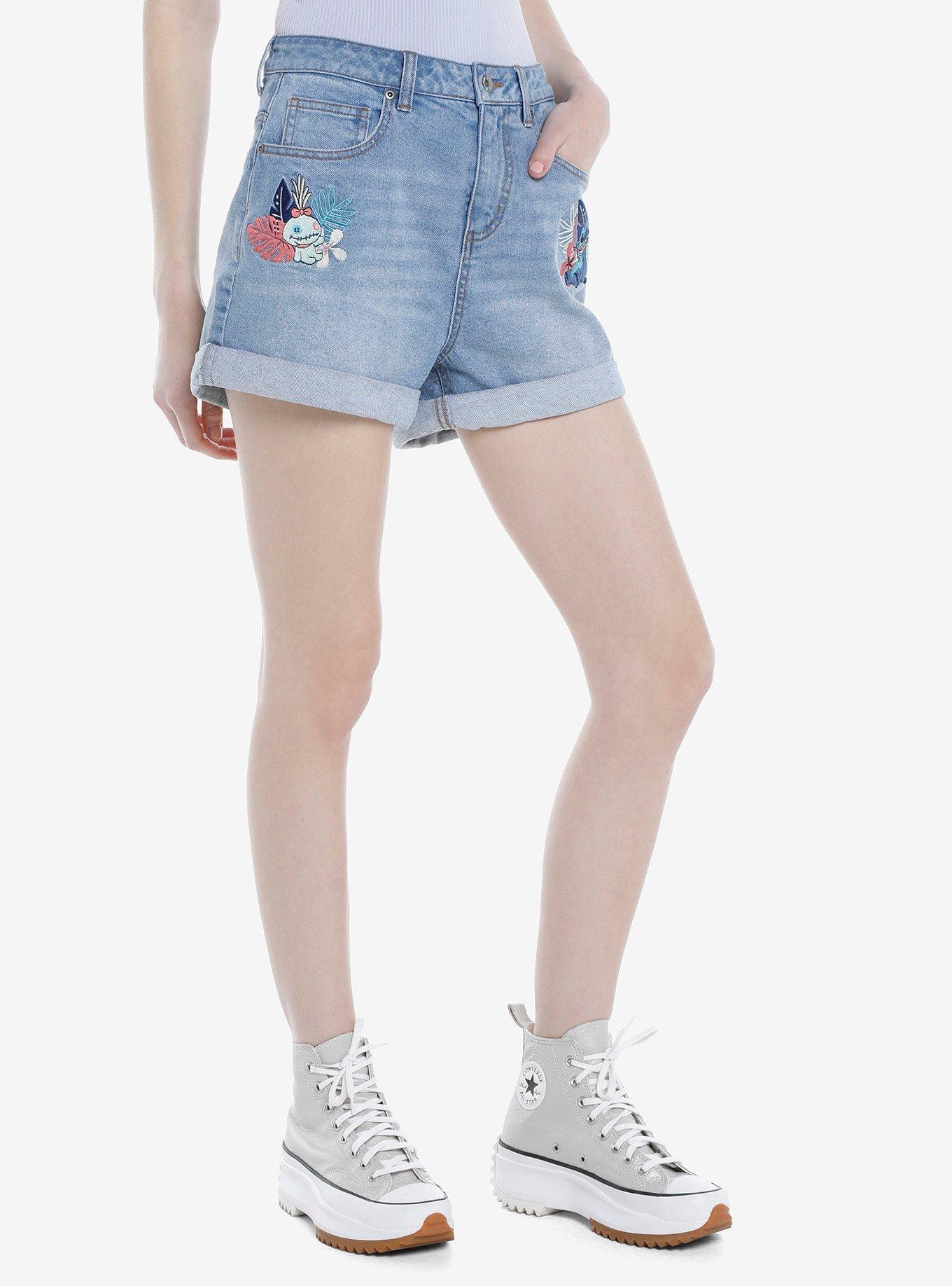 Disney Lilo & Stitch Embroidered Mom Shorts, MULTI, alternate