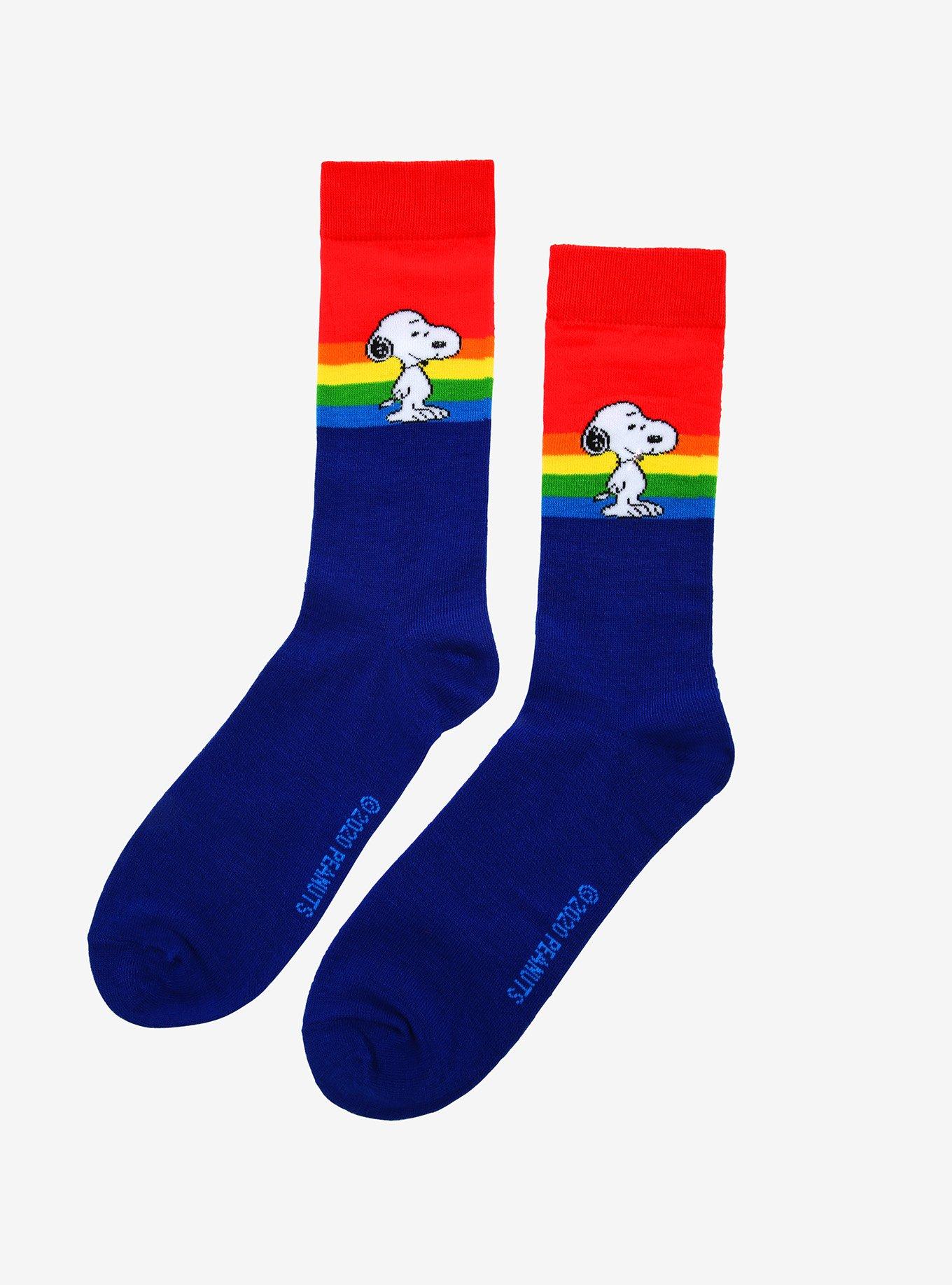 Peanuts Snoopy Rainbow Crew Socks, , alternate