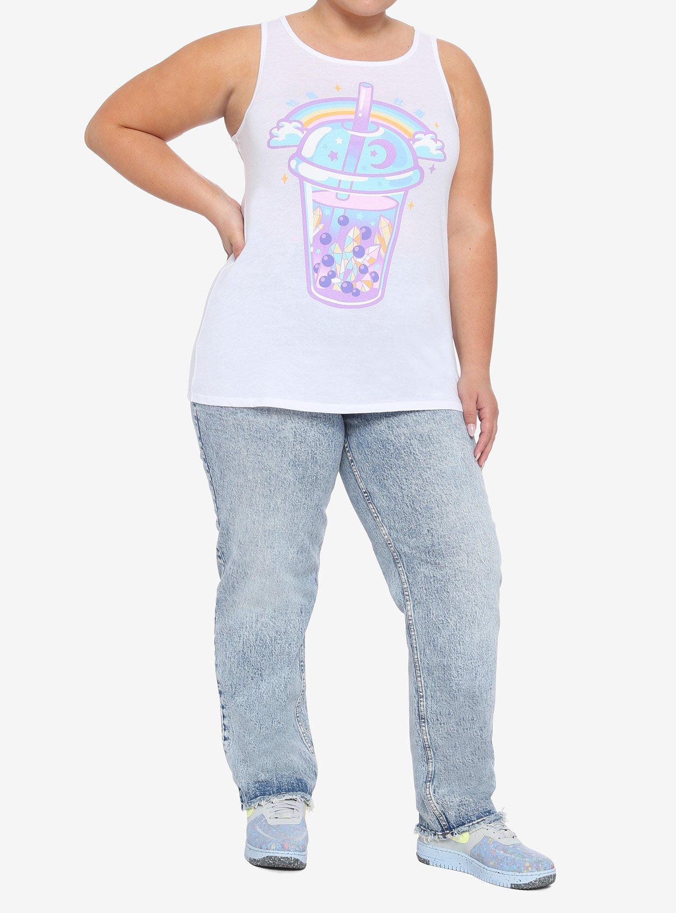 Rainbow Crystal Boba Girls Muscle Top Plus Size, MULTI, alternate