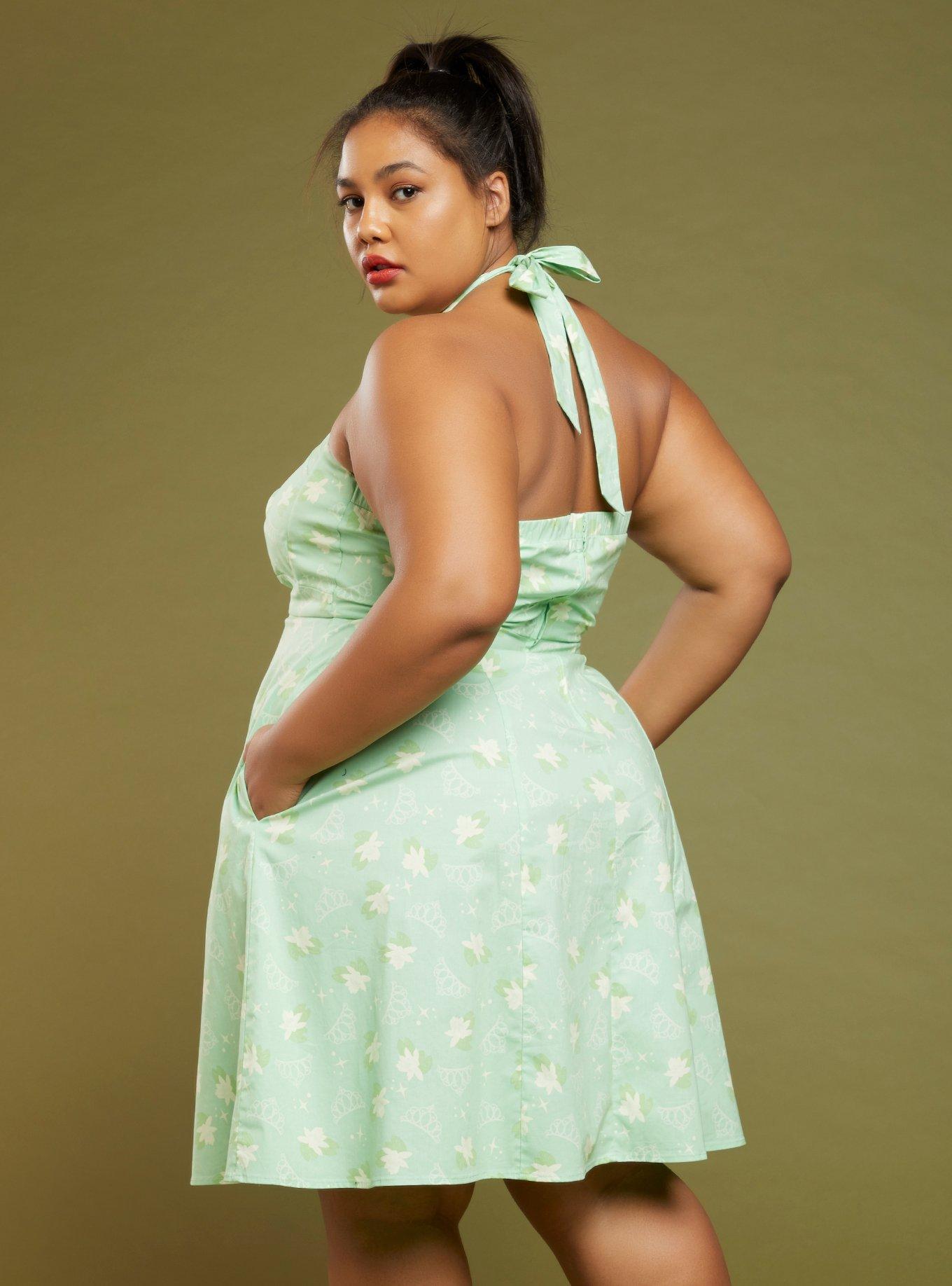 Her Universe Disney The Princess And The Frog Icon Retro Halter Dress Plus Size, MULTI, alternate