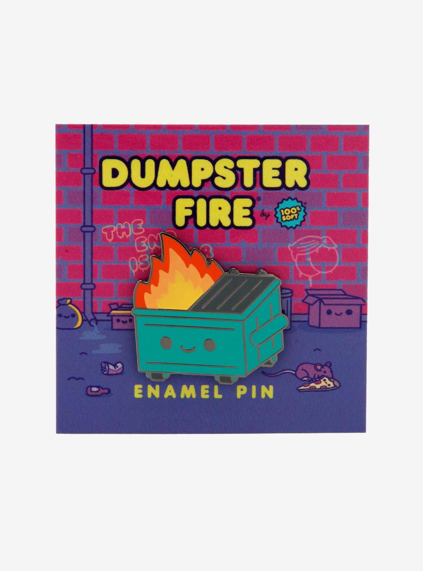 100% Soft Dumpster Fire Enamel Pin, , alternate