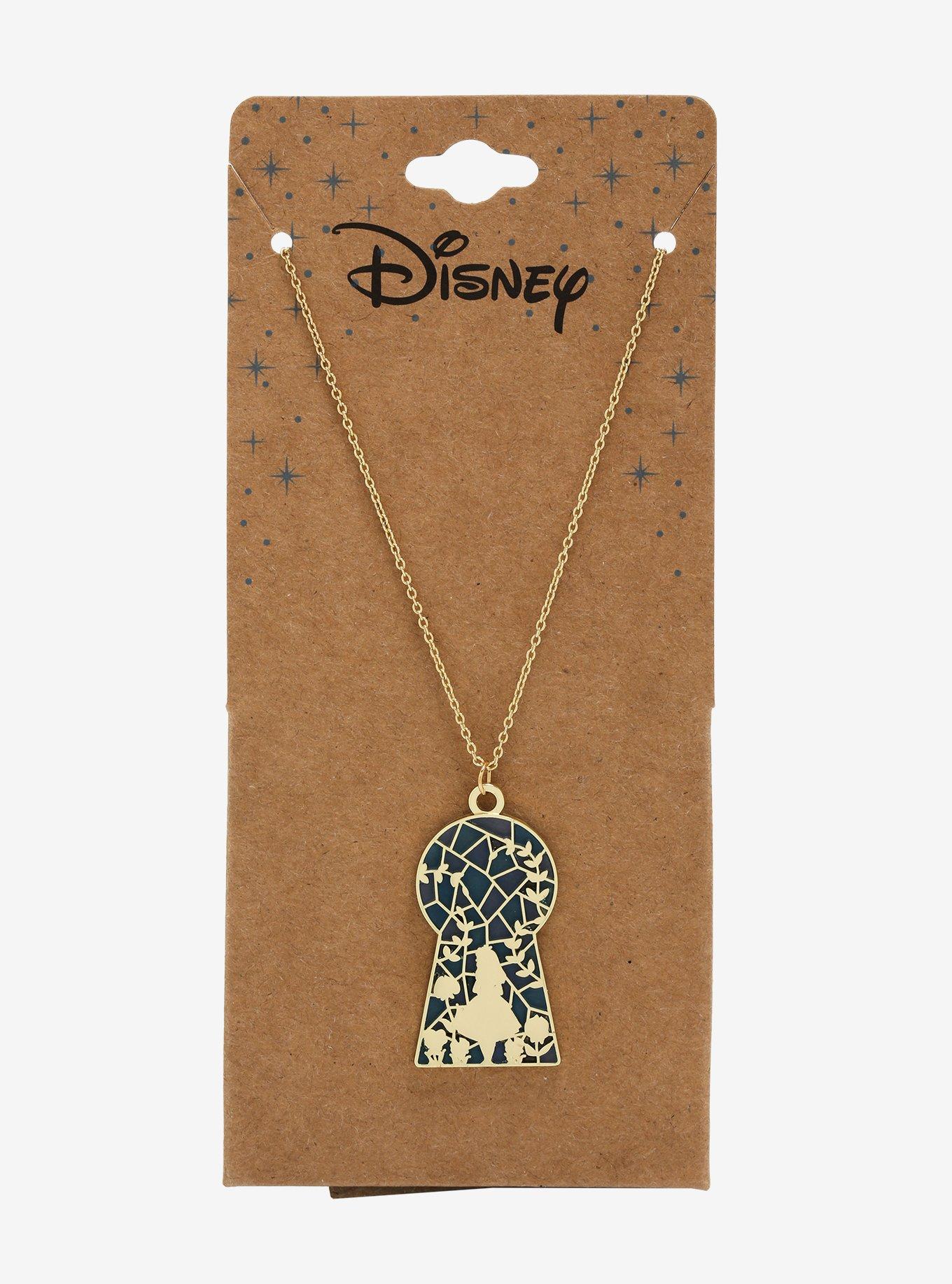 Disney Alice in Wonderland Keyhole Silhouette Necklace - BoxLunch Exclusive, , alternate