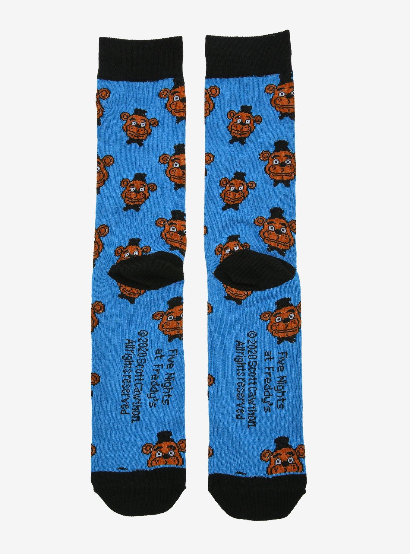 Five Nights At Freddy's Blue Freddy Crew Socks, , alternate