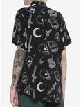 Occult Black & Grey Woven Button-Up, BLACK, alternate