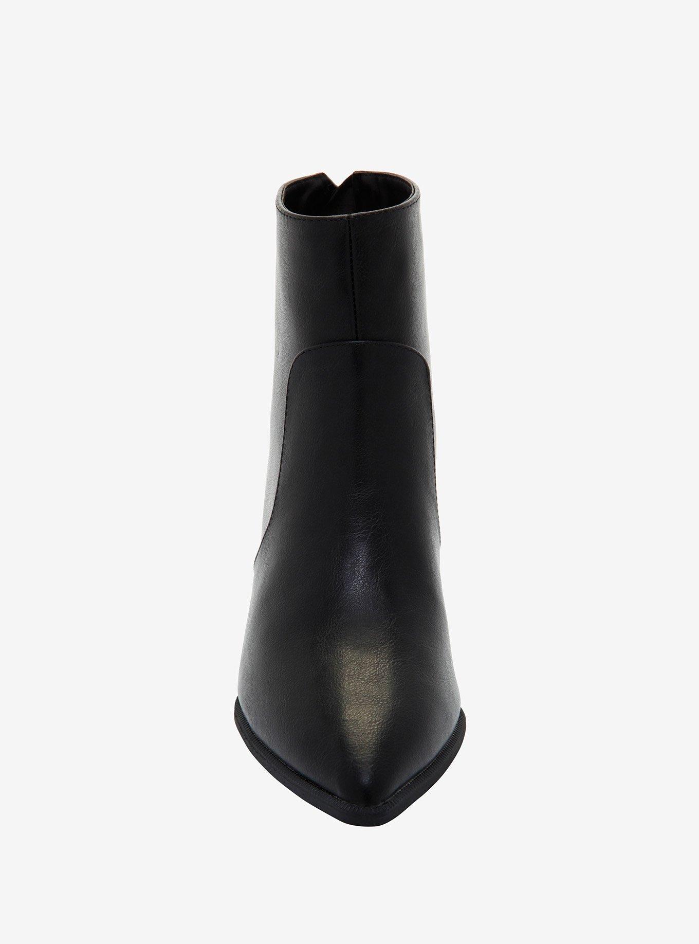 Black Pointy Heeled Booties, MULTI, alternate