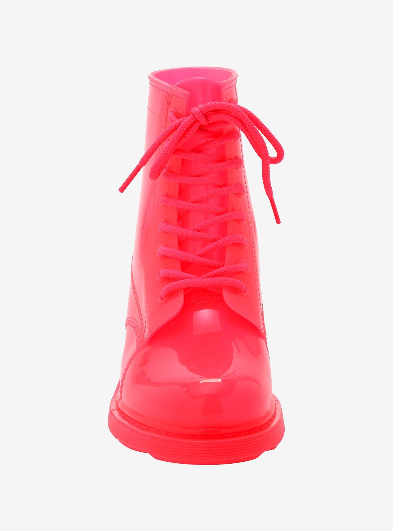 Neon Pink Bright Lights Combat Boots, MULTI, alternate